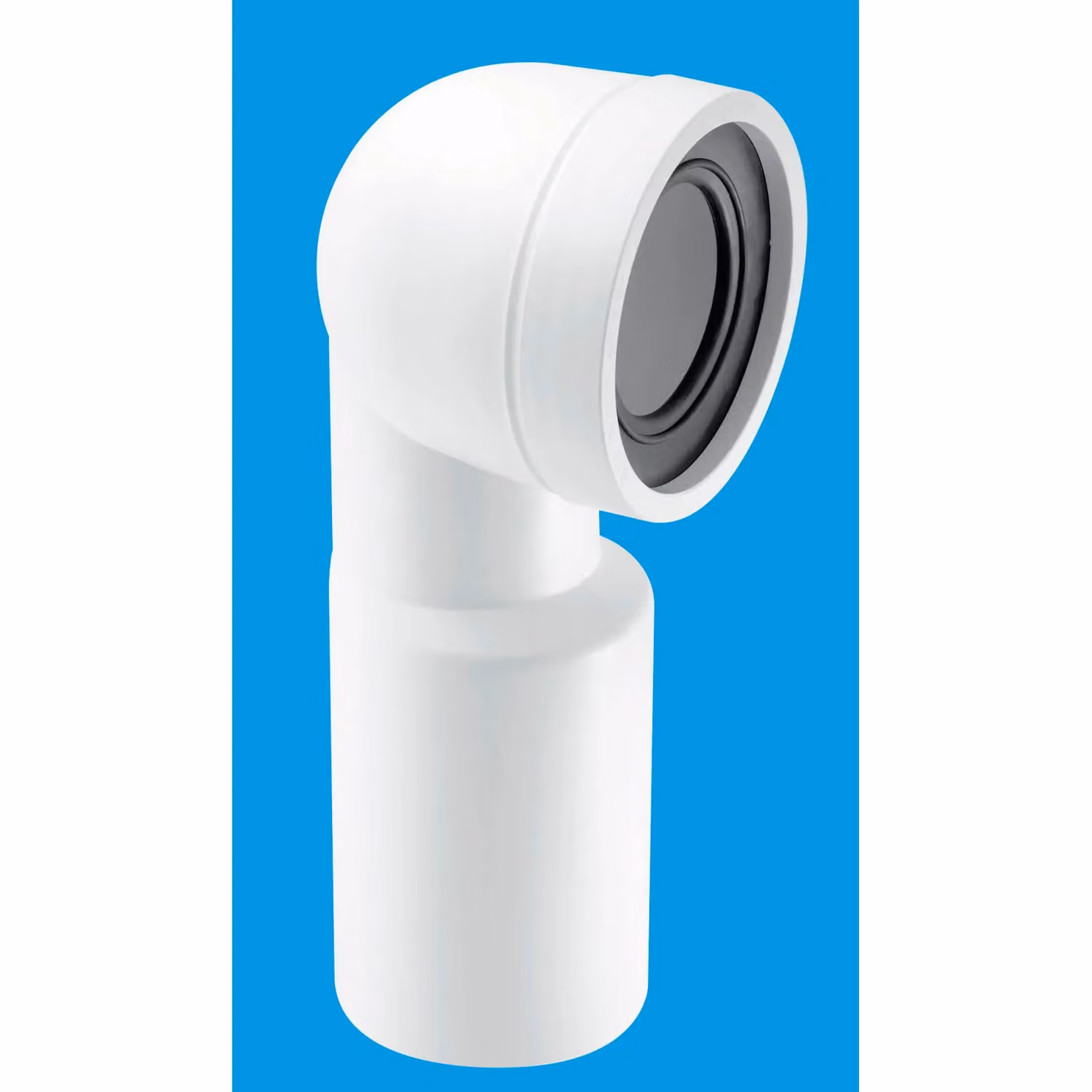 McAlpine WC-CON9 90 Degree Bend Adjustable Length Rigid Plastic WC Connector in White – 2