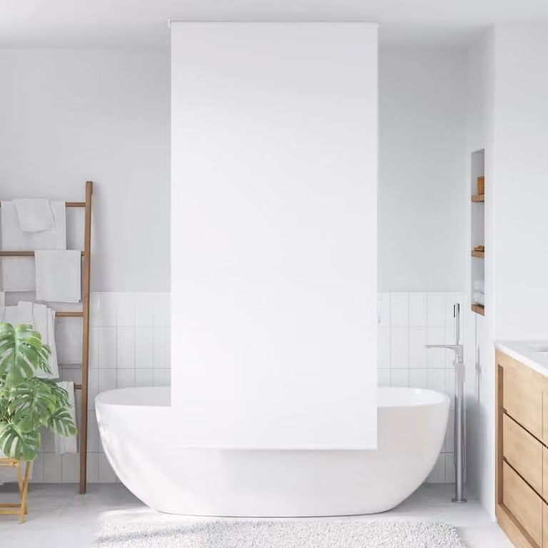 Berkfield Home White Opaque Shower Roller Blind, W/H: 110 x 240 cm