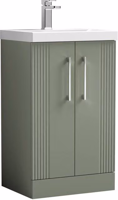 Balterley Floor Standing 2 Door Vanity Unit with Mid-Edge Basin, Satin Green – 1