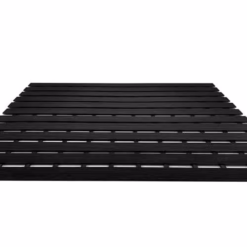 Nicoman Non-Slip Shower Drying Mat with Slatted Duckboard Design, Black, W: 61 cm, D: 43 cm – 2
