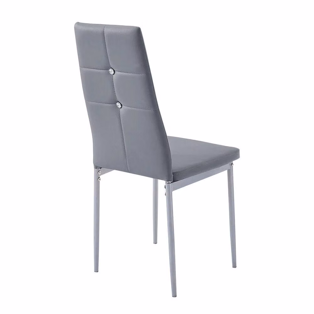 Kelvenix Set of 4 Modern Grey Synthetic Leather Dining Chairs – 3