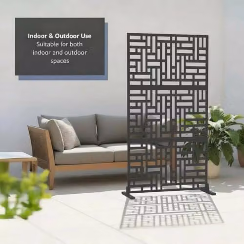 Nicoman Metal Outdoor Privacy Screen in Anthracite Grey, W/H: 90 x 180 cm – 2
