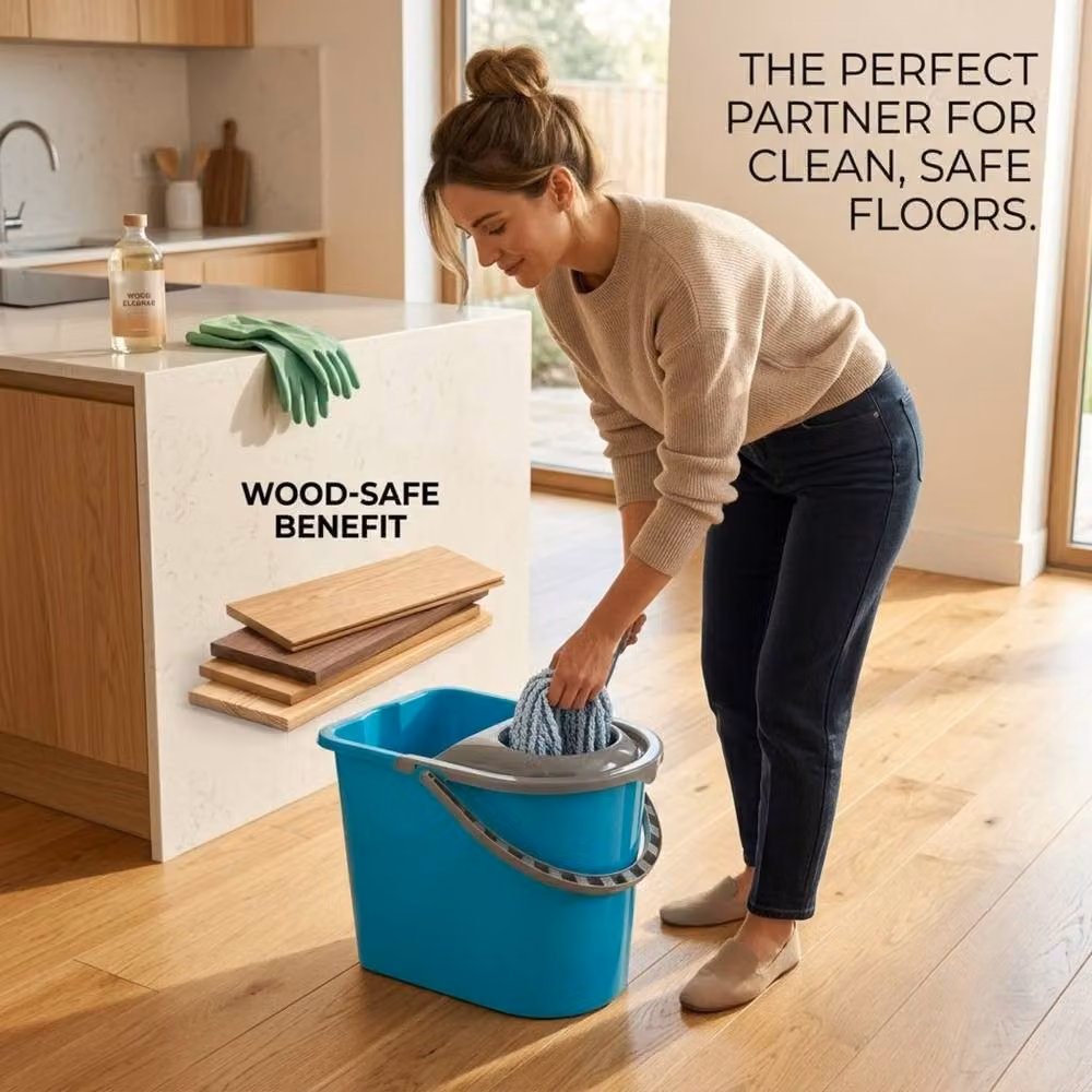 Bedsland 14 Litre Mop Bucket with Easy Wringer System in Blue – 3