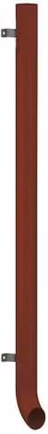 Lindab Dark Red Reinforced Steel Vandal Pipe with Shoe, Diameter: 102 mm, Length: 2 m