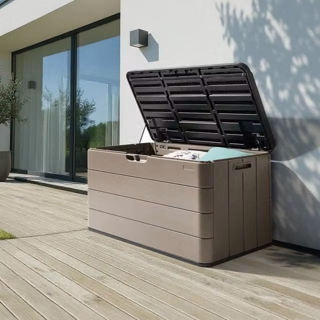 Wyld and Coco Brown Plastic Outdoor Storage Box W: 116 cm, D: 60 cm – 1