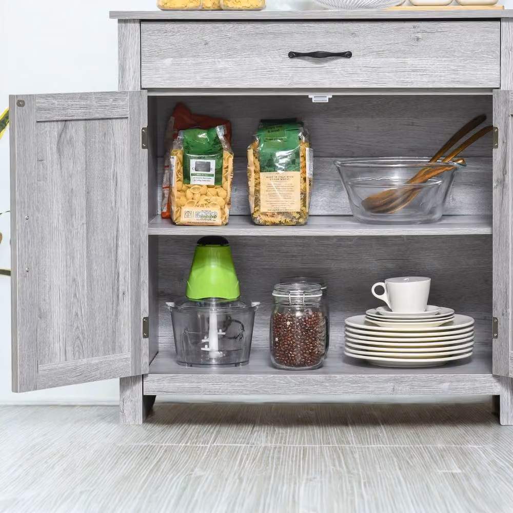 FURNOS Industrial Multipurpose Sideboard Buffet Cabinet with Drawer, Grey – 2