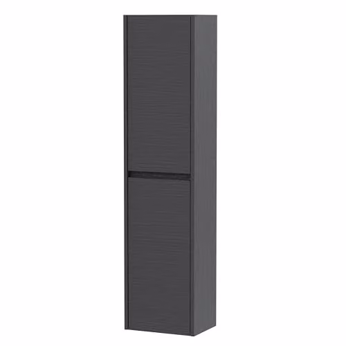 Balterley Tall Bathroom Storage Cabinet in Graphite Grey, Wall Mounted Slimline 2 Door Cupboard with Soft Close Doors, W/D/H: 35.0 x 25.5 x 143.3 cm – 1
