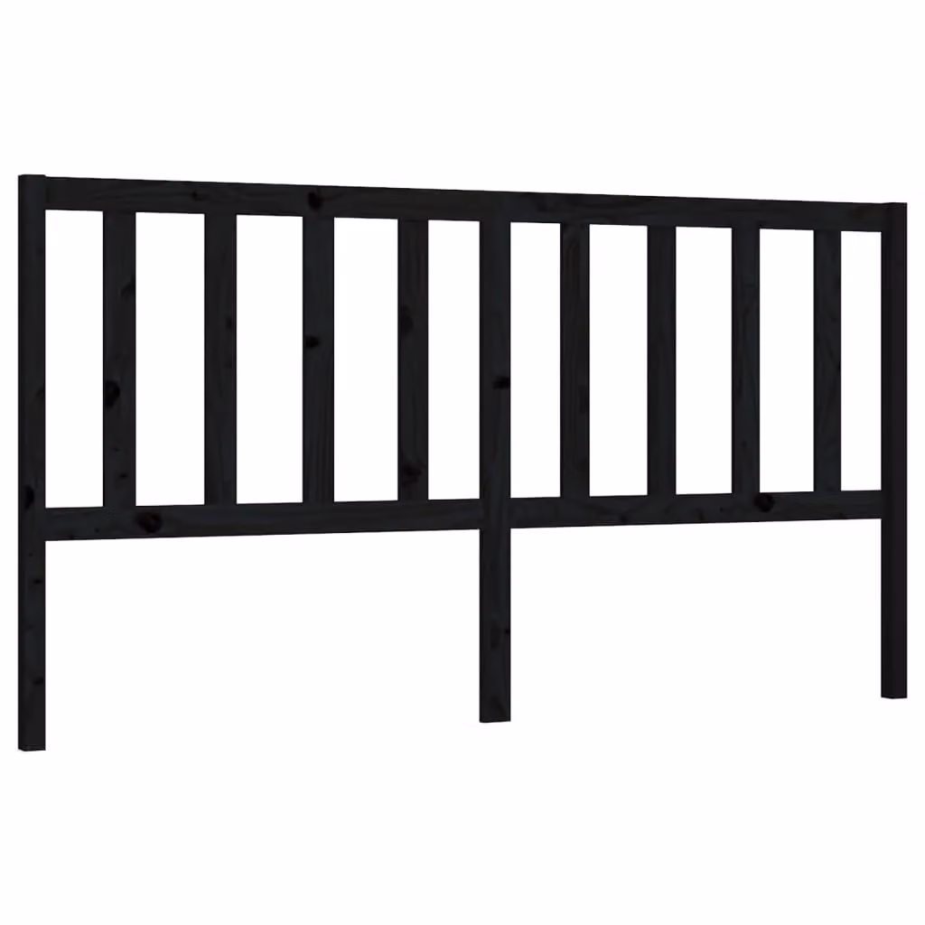 Berkfield Home Black Rustic Solid Pine Wood Bed Headboard W/D/H: 206 x 4 x 100 cm – 2
