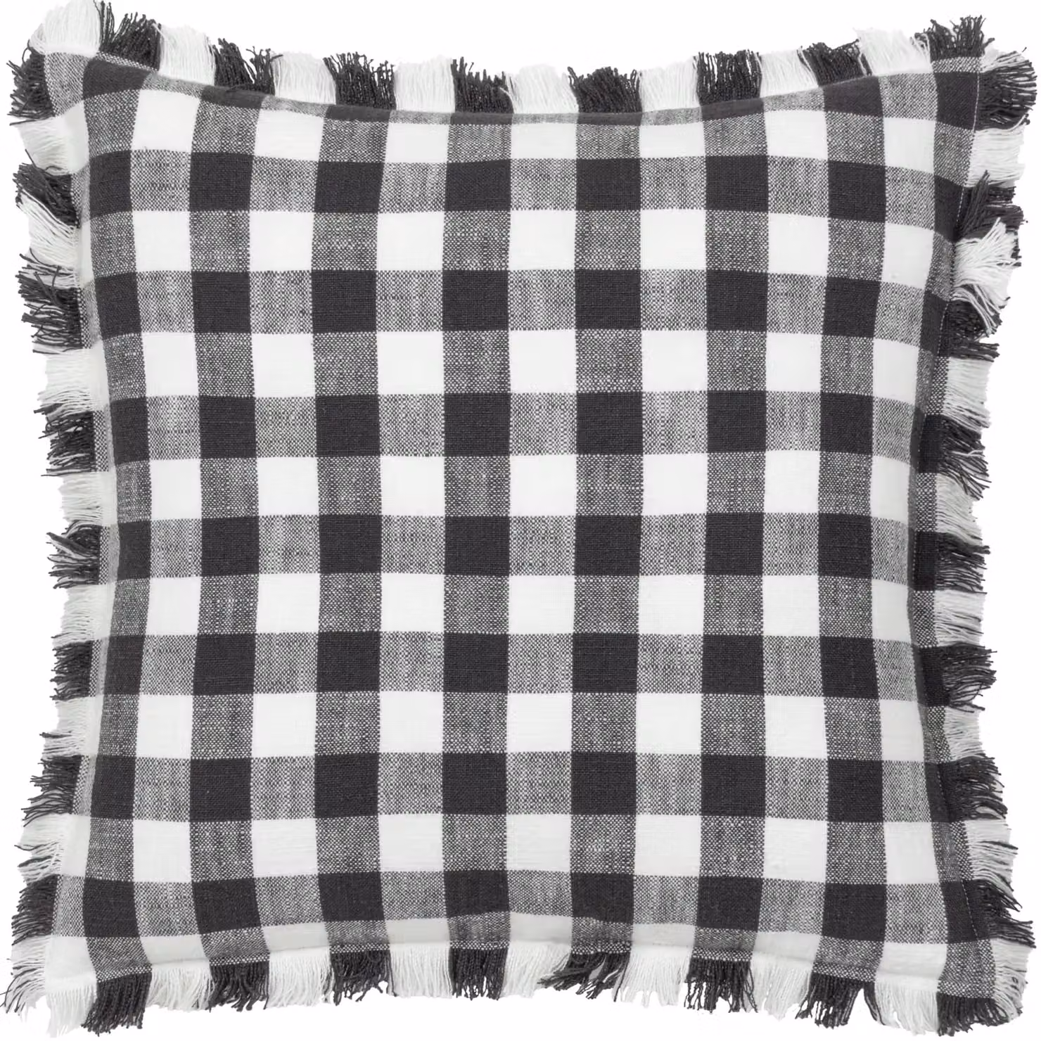 Riva Home Yard Barton Black Checked Cotton Cushion with Polyester Filling, W/D/H: 45 x 45 x 45 cm – 2