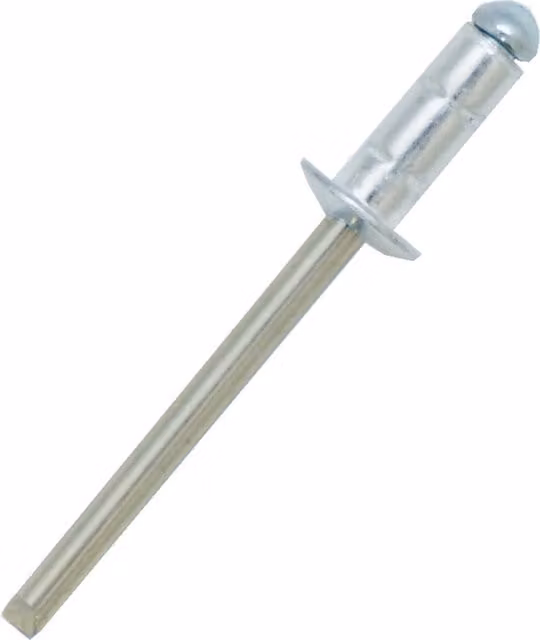 JRP Aluminium and A2 Stainless Steel Dome Head Rivets, 4.8 x 15mm, Grey