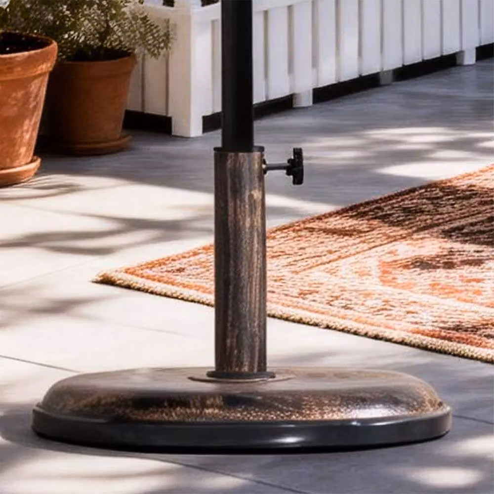 MIMO Gold Parasol Base with Iron Effect Pattern, 15kg Concrete Stand – 6