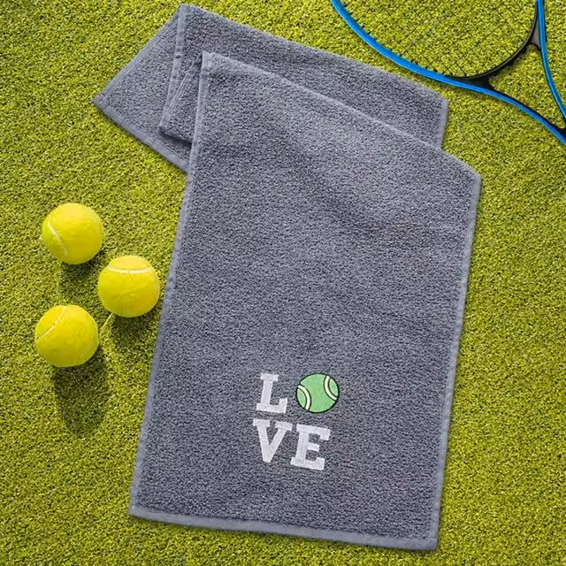 Duncan Stewart Grey Cotton Terry Tennis Towel – 1