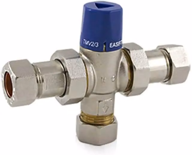 John Guest Speedfit RWC Easifit 2-In-1 22mm TMV Compact Thermostatic Mixing Valve, Grey (HEAT112015)