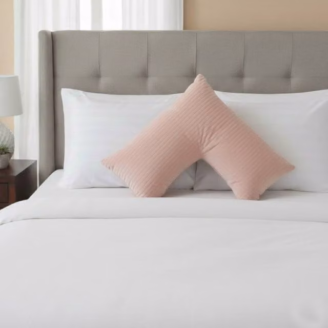 Snug City Pink Microfibre Satin Stripe V Shape Pillowcase – 1