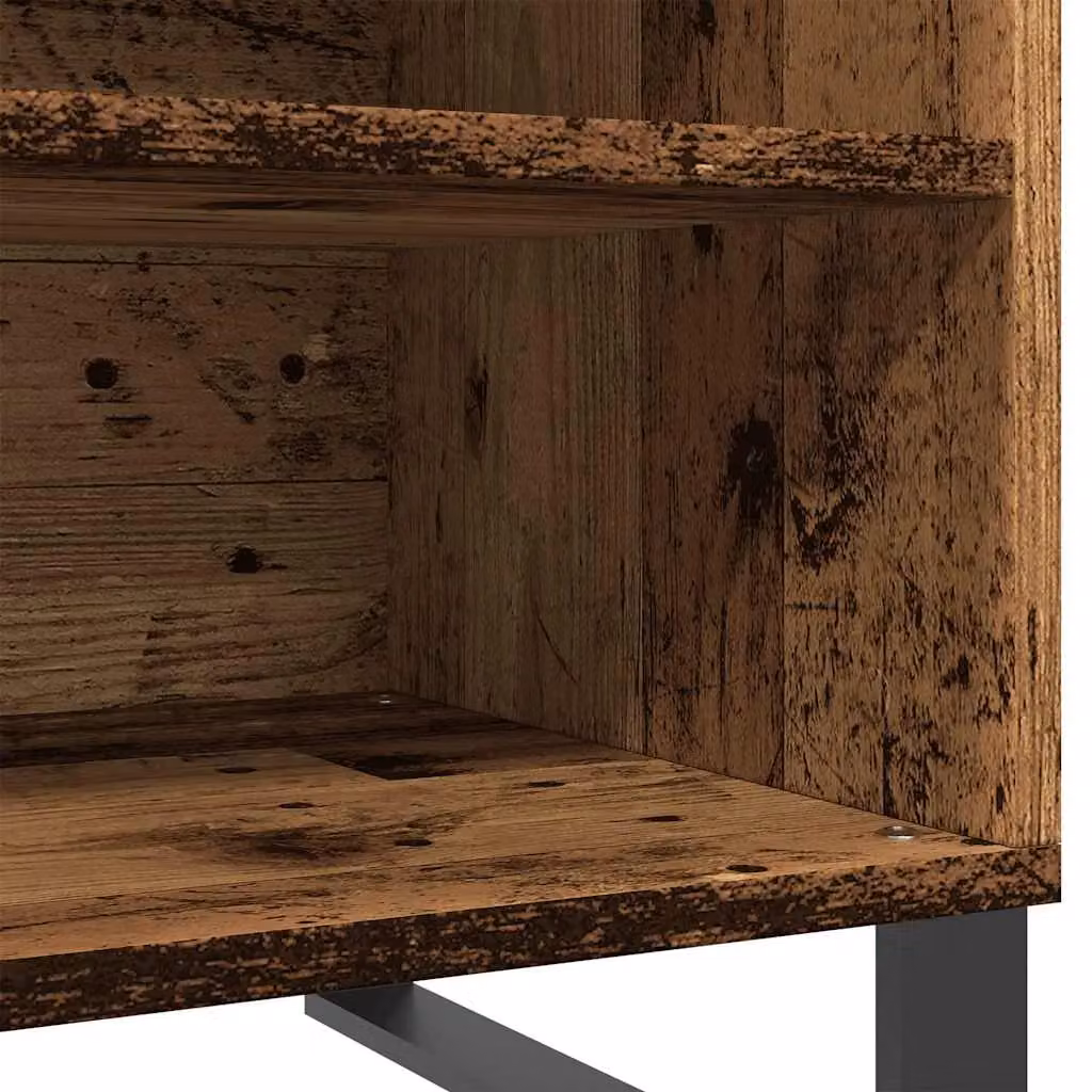 Berkfield Home Record Cabinet in Old Wood Brown, W: 84.5 cm, D: 38 cm, H: 48 cm – 4
