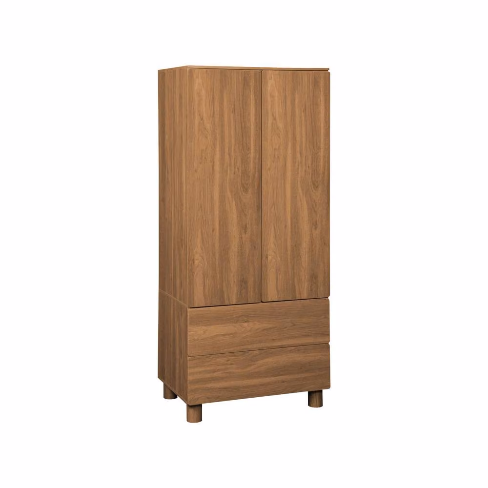 sweeek Modern Brown Wood Effect Wardrobe with 2 Doors, 2 Drawers and Hanging Rail, W: 80 cm, D: 53 cm, H: 180 cm – 2