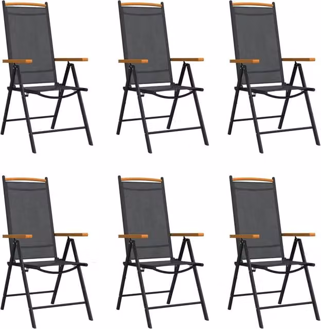 Berkfield Home Beautiful 7 Piece Garden Dining Set in Black and Brown Aluminium – 1