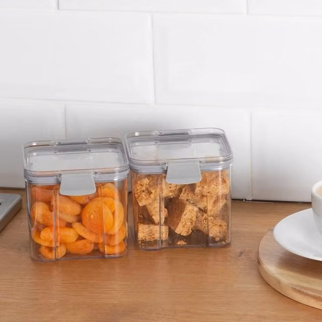 EONLION Set of 2 Transparent Leakproof and Stackable Food Storage Containers with Silicone Clip Lids – 1