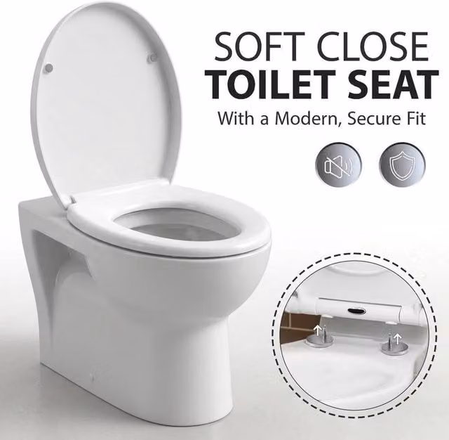 KORVIXA Luxury Soft White Bathroom Toilet Seat
