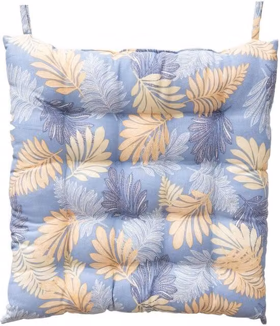 Ascalon Design Ltd Square Seat Pad in Dark Fern on Navy Blue, W/D/H: 40 x 40 x 5 cm