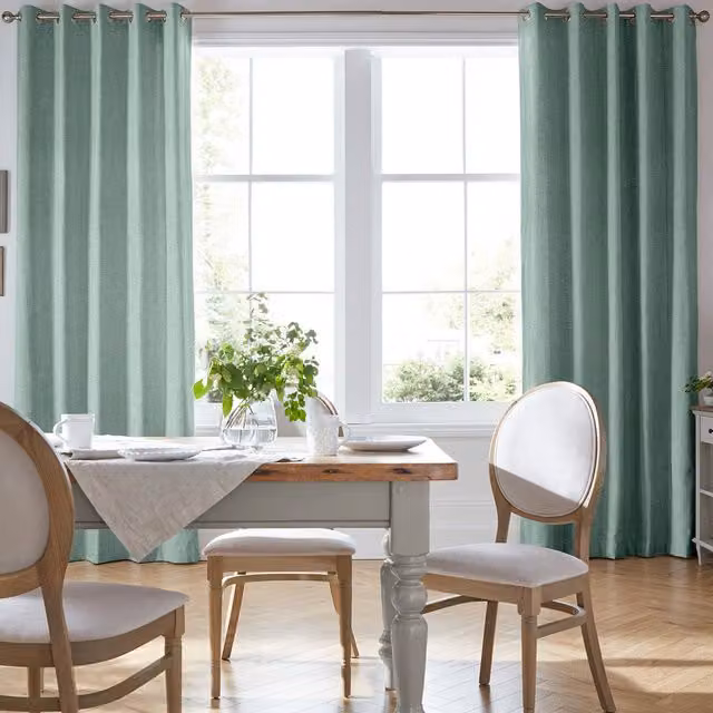 Laura Ashley Easton Made to Measure Blackout Eyelet Curtain Panel in Grey Green