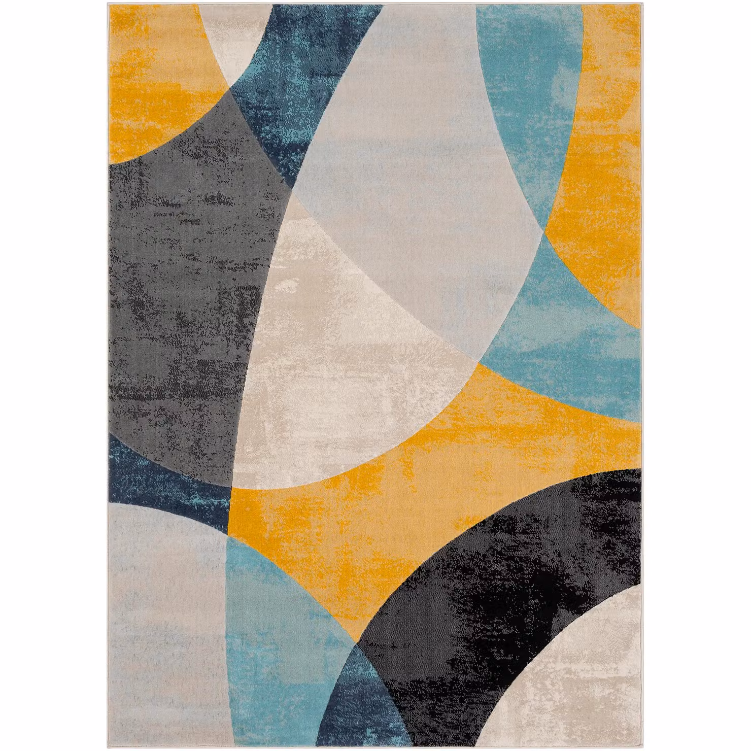 Livabliss Modern Abstract Rug in Yellow, Grey and Blue, W: 160 cm, L: 220 cm – 2