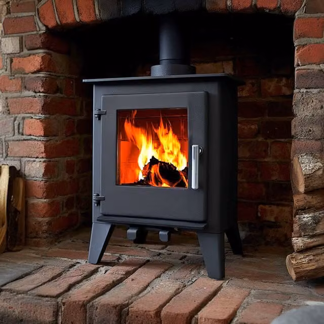 Royal Fire Milano 5kW Steel Multifuel Wood Burning Stove in Grey