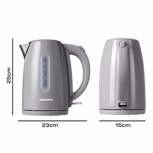 Daewoo Kensington Stainless Steel Jug Electric Kettle with Auto Shut Off and Cocoa Function, Grey, 1.7 l – 5