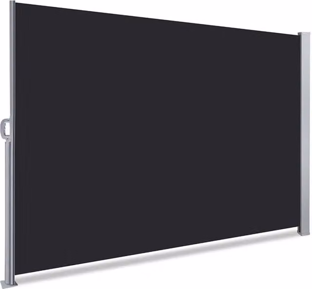 Kidkid Retractable UV-Resistant Manual Awning in Dark Grey and Black
