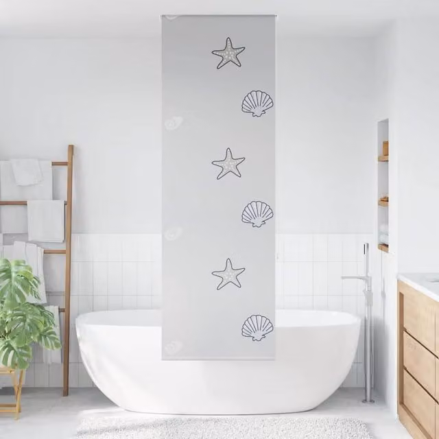 Berkfield Home Grey Opaque Shower Roller Blind, W: 70 cm, H: 240 cm