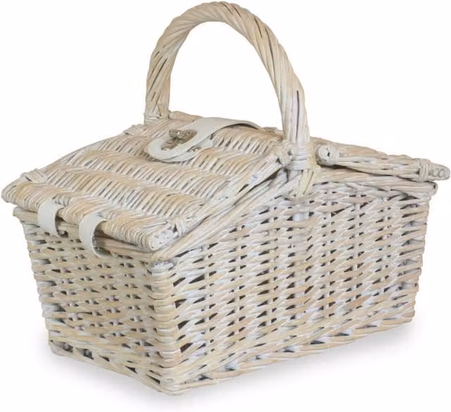 Red Wicker Hamper with Lid