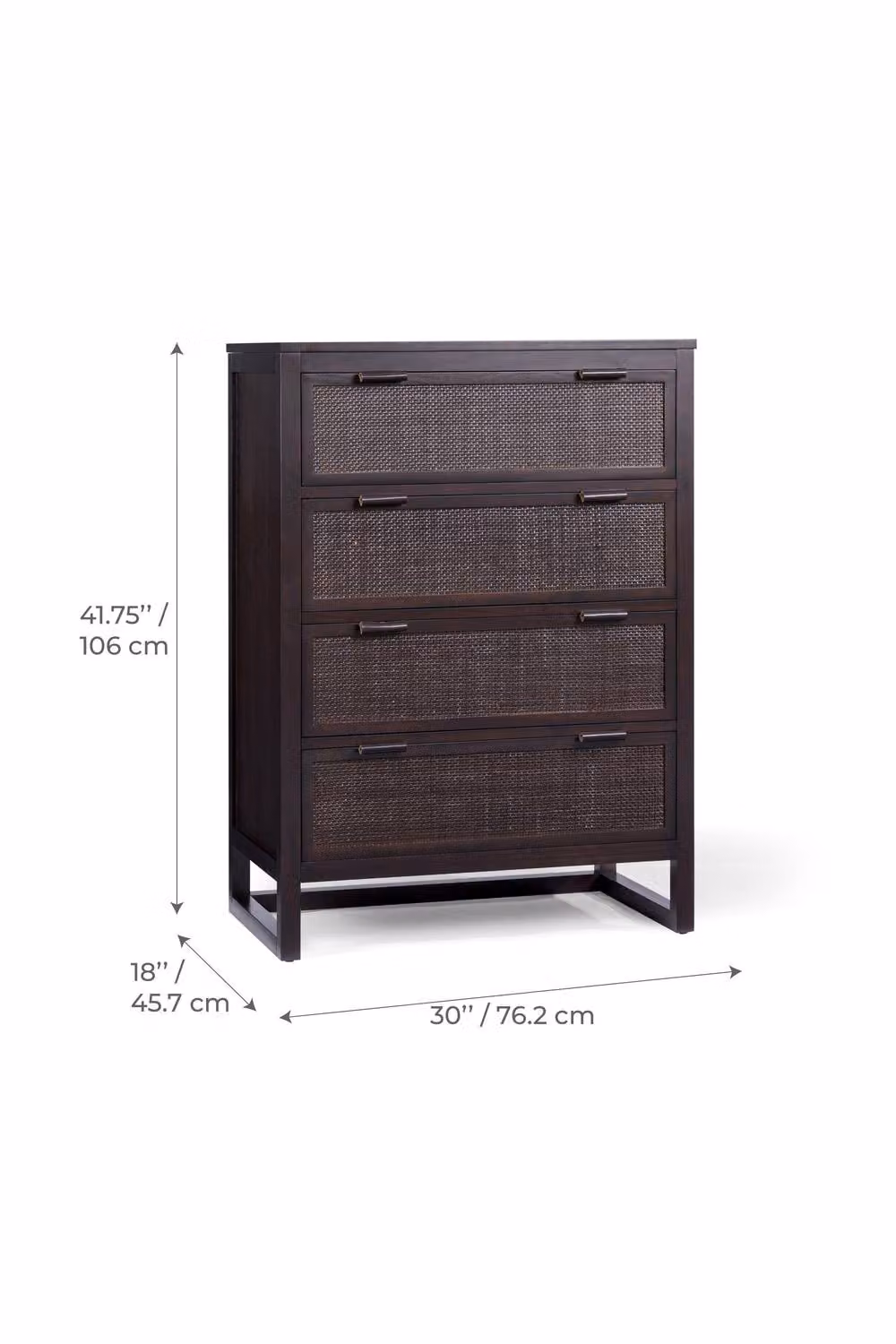 Teamson Home Hatteras Mid-Century Bedroom Dresser in Brown, W: 76 cm, H: 106 cm, D: 37.3 cm – 5