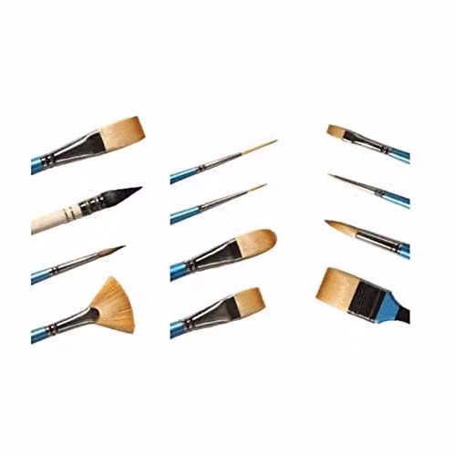 Daler-Rowney Aquafine Round Watercolour Brush with Natural Sable Hair, Short Handle, Size 4, Beige