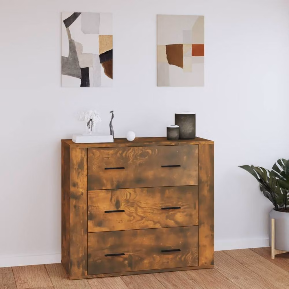 Berkfield Home Smoked Oak Sideboard in Brown, W/D/H: 80 x 33 x 70 cm – 2