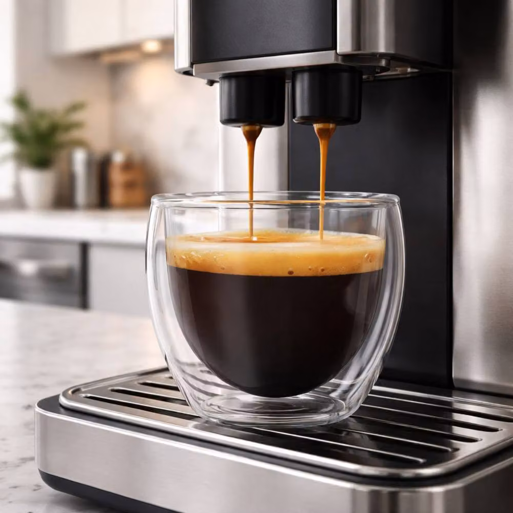 Volila Pack of 6 Double Wall Insulated Espresso Glass Tumblers, 80ml, Clear – 4