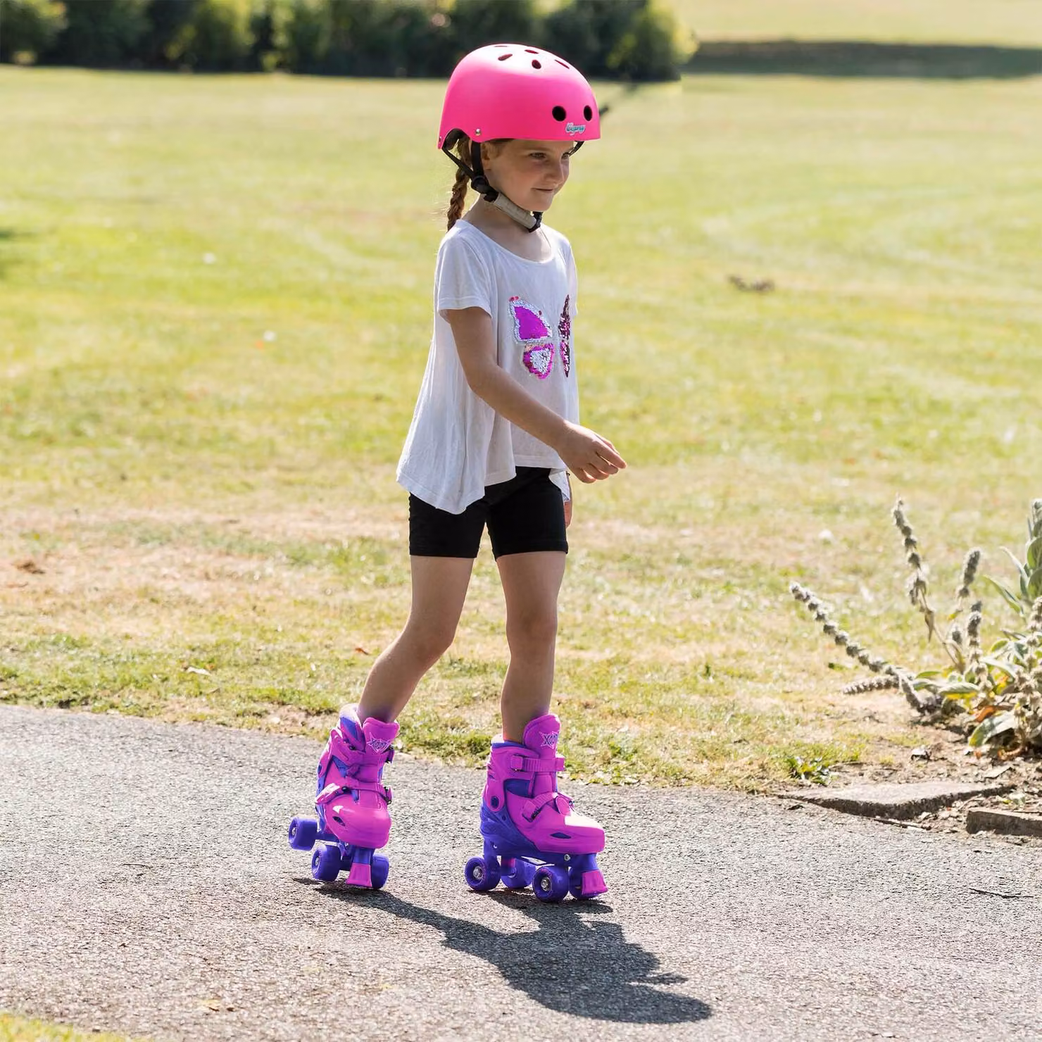 Xootz Kids Adjustable Quad Roller Skates in Purple – 2