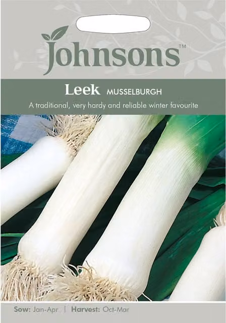 Johnsons Musselburgh Leek Vegetable Seeds, White Spring Variety