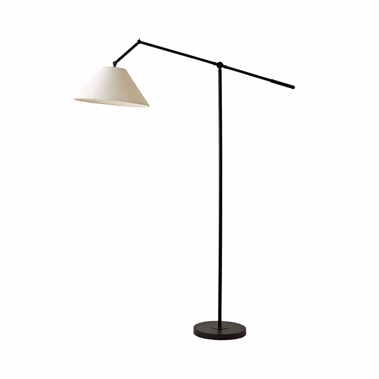 ValueLights Layla Adjustable Modern Floor Lamp with Fabric Cone Shade in Black and Gold – 2