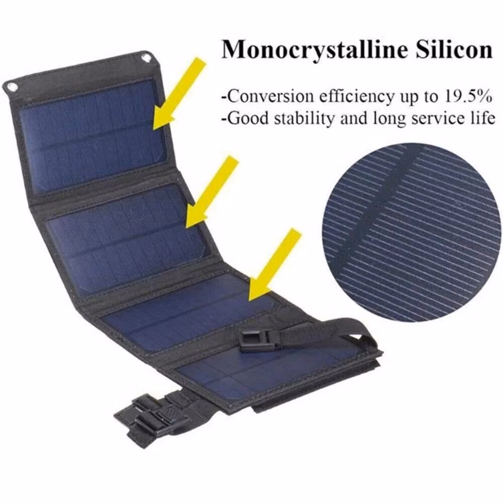 FLAVORA 100W Foldable Solar Panel Power Bank in Black, W: 100 cm x H: 52 cm – 4