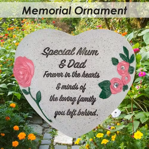 VFM e-Store Memorial Flower Pot Ornament in Grey, W/D/H: 16 x 14 x 7 cm – 2
