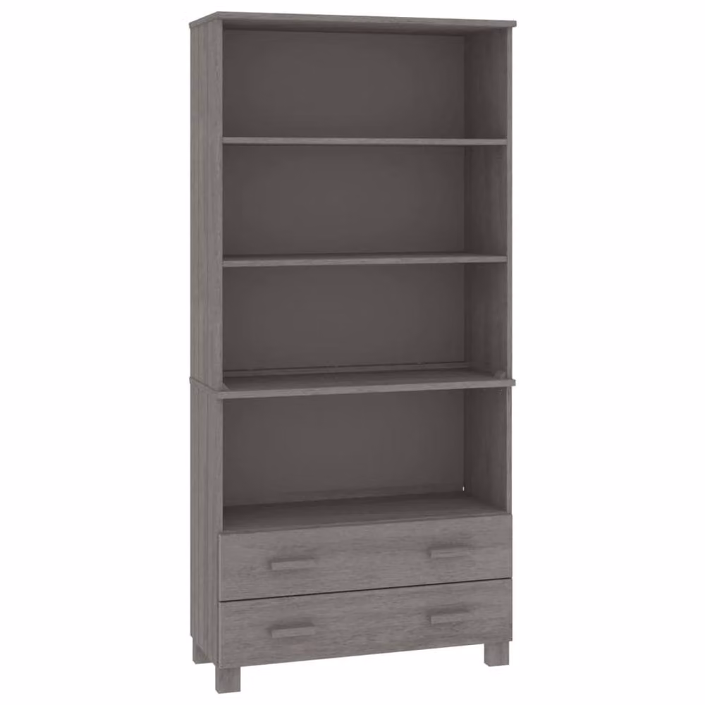 Berkfield Home HAMAR Highboard in Light Grey Solid Wood and MDF, W/D/H: 180 x 35 x 85 cm – 3