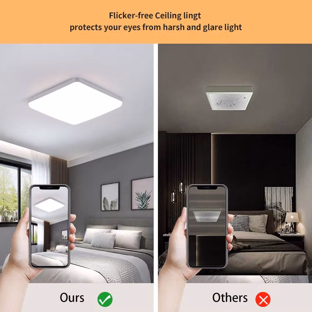 Pheashine White Square LED Ceiling Light, 36W, W/D/H: 23 x 23 x 3.5 cm – 4
