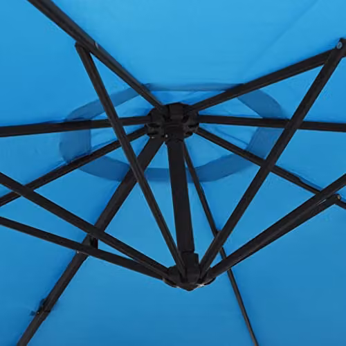 vidaXL Wall-mounted Parasol with LEDs in Blue, 290 cm – 4