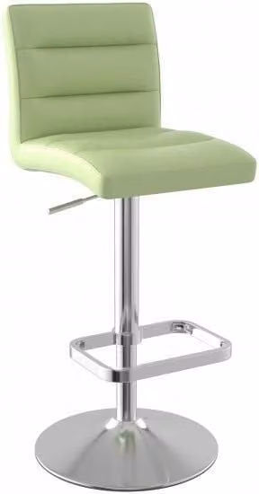 netfurniture Swank Adjustable Bar Stool in Light Green with Faux Leather and Metal Frame