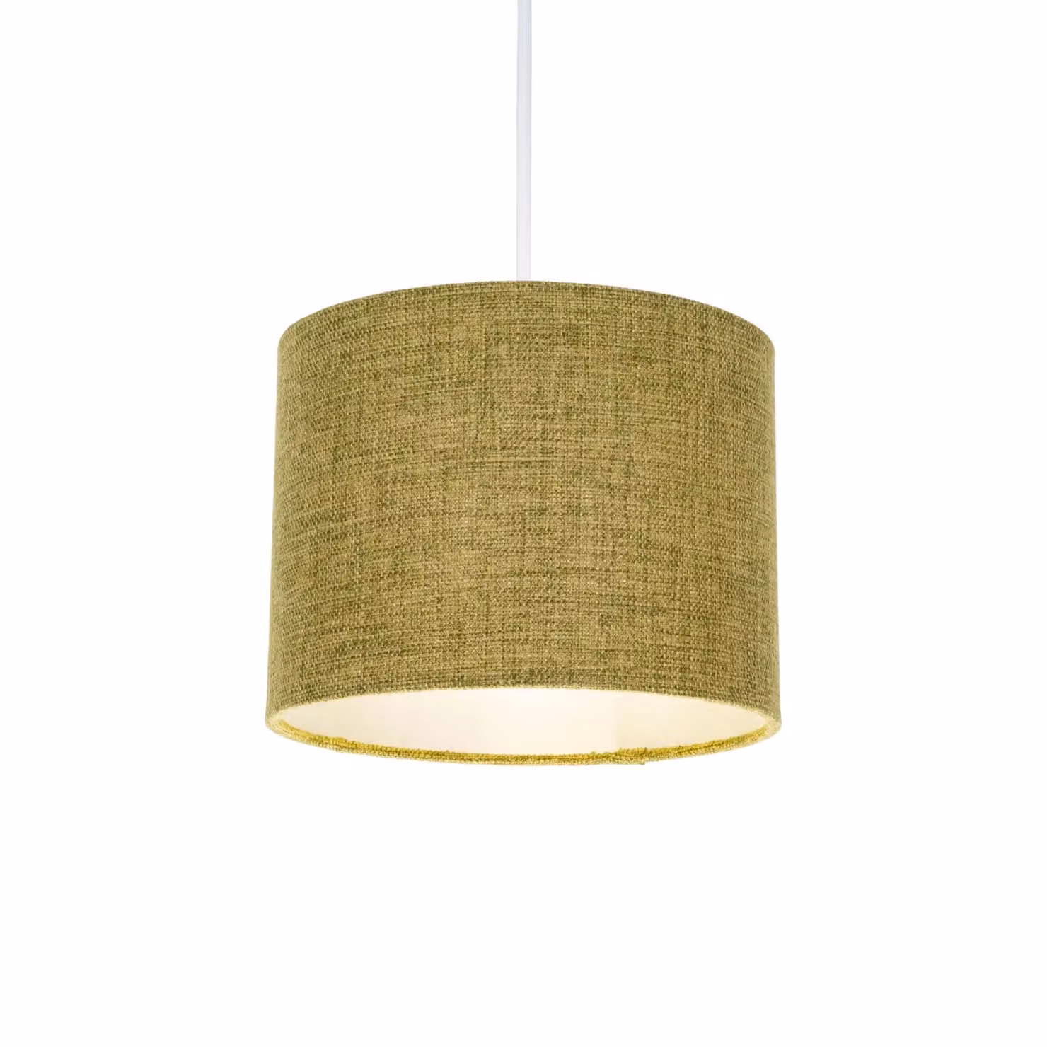 Happy Homewares Modern Round Fabric and Metal Lampshade in Green and White, Diameter: 30 cm – 2