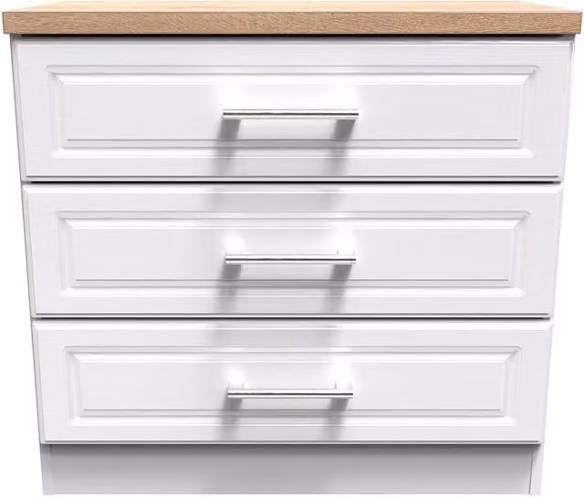 Ready Assembled 2 U Norfolk 3 Drawer Chest in White