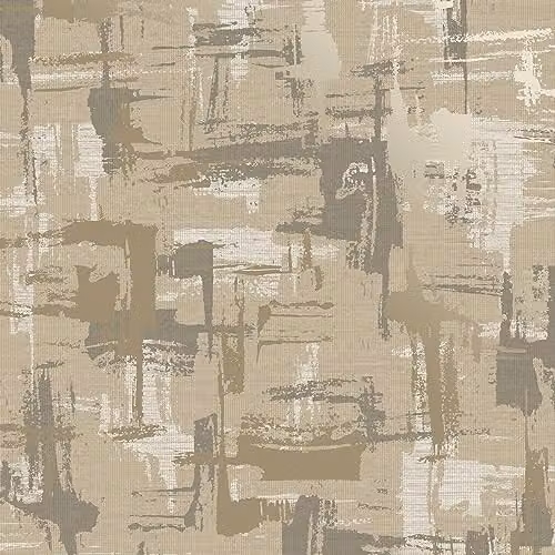 Holden Decor Abstract Geometric Beige Wallpaper with Metallic Painting Texture