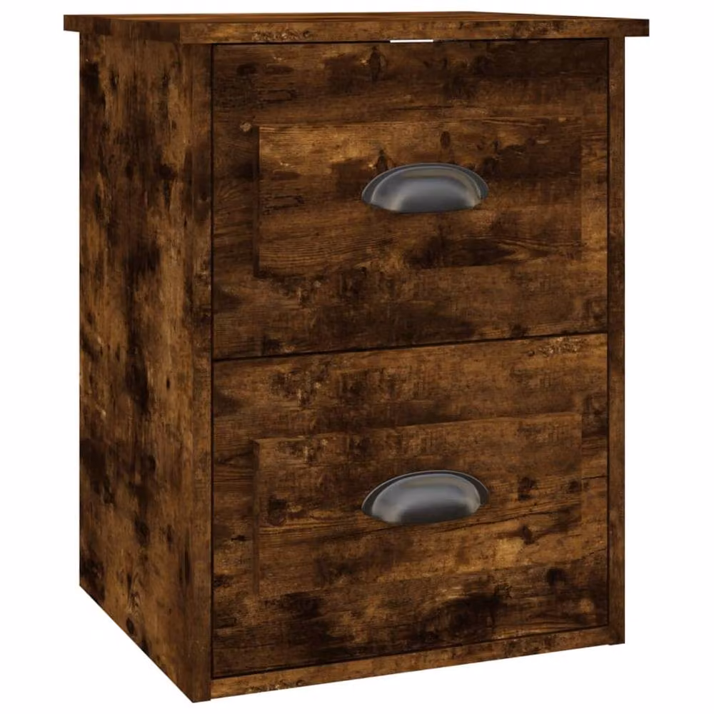 Berkfield Home Elegant Wall-mounted Bedside Cabinet in Smoked Oak Brown, W/D/H: 41.5 x 36 x 53 cm – 2