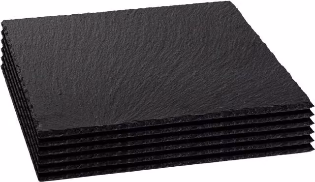 Argon Tableware Square Black Slate Placemats, Pack of 6, 33 cm – 5