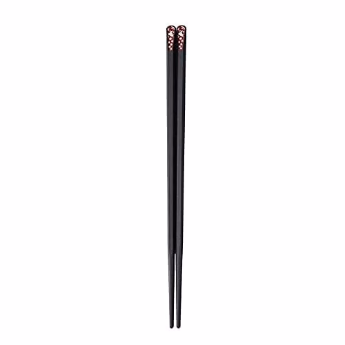 JINGYAN Black Matte Fiberglass Chopsticks with Non-Slip Handle, 1 Pair Rabbit Design